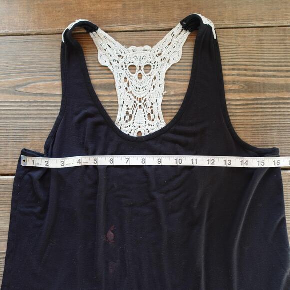 Midnight Hour Tank Top Medium Black Lace Skull Crochet Goth Dark Fairy Grunge - Picture 5 of 10